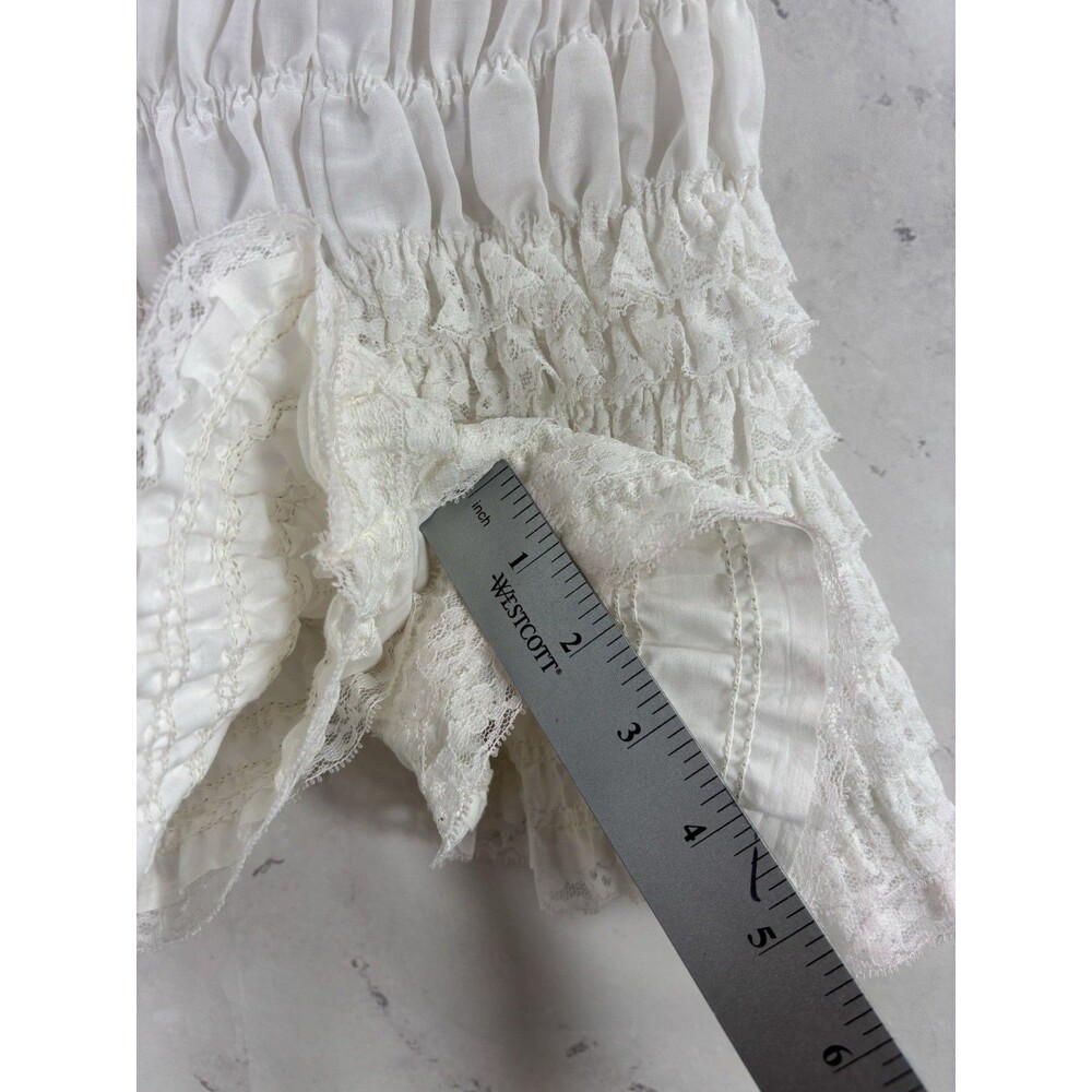Vintage 60s Ruffled Bloomers kawaii White Pettipants M Coquette Poofy Ruffle - Picture 8 of 16